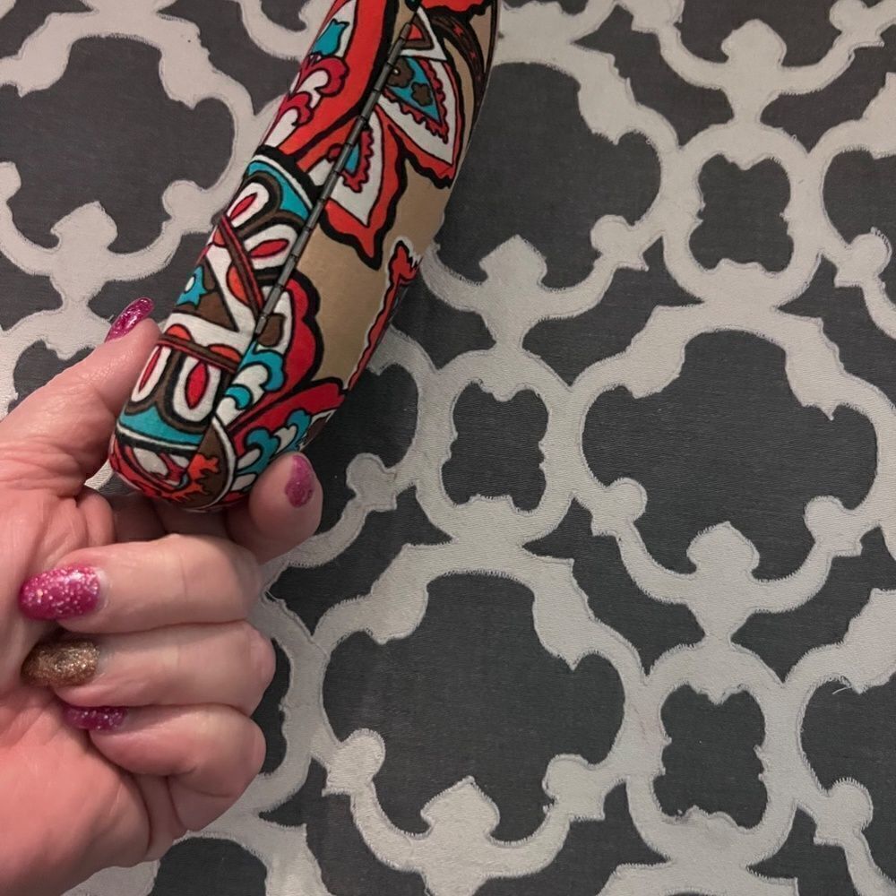Vera Bradley Glasses Case Floral Brown Blue Red Like NEW - Picture 6 of 8